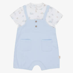 Mayoral Newborn-Boys Soft Blue Cotton Shortie | Childrensalon Outlet