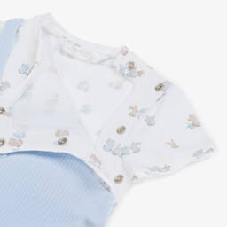 Mayoral Newborn-Boys Soft Blue Cotton Shortie | Childrensalon Outlet