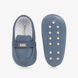 Mayoral Newborn-Boys Soft Blue Moccasin Pre-Walkers | Childrensalon Outlet
