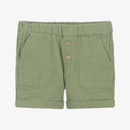 Mayoral-Мягкие зеленые хлопковые шорты для мальчиков | Childrensalon Outlet