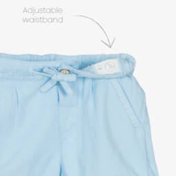 Mayoral-Мягкие шорты из льняной смеси небесного цвета для мальчиков | Childrensalon Outlet