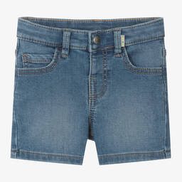 Mayoral-Boys Stone Wash Blue Jersey Denim Shorts | Childrensalon Outlet