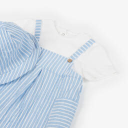 Mayoral Newborn-طقم رومبر مخطط أزرق للأولاد | Childrensalon Outlet