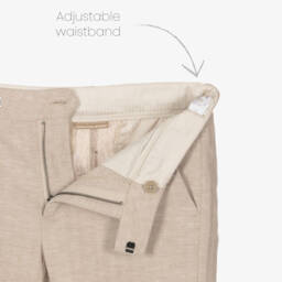 Mayoral Nukutavake-Boys Tailored Beige Cotton-Linen Bermudas | Childrensalon Outlet
