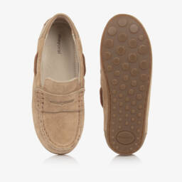 Mayoral-Boys Taupe Suede Loafer Shoes | Childrensalon Outlet
