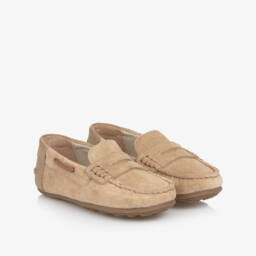 Mayoral-Boys Taupe Suede Loafer Shoes | Childrensalon Outlet