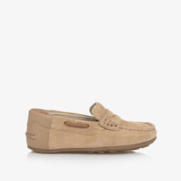 Mayoral-Boys Taupe Suede Loafer Shoes | Childrensalon Outlet