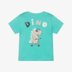 Mayoral-Boys Teal Cotton Dino Tee | Childrensalon Outlet