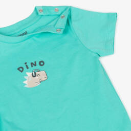 Mayoral-Boys Teal Cotton Dino Tee | Childrensalon Outlet