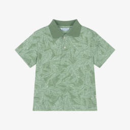 Mayoral-Boys Tropical Leaf Polo Tee | Childrensalon Outlet