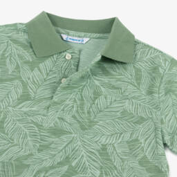 Mayoral-Boys Tropical Leaf Polo Tee | Childrensalon Outlet