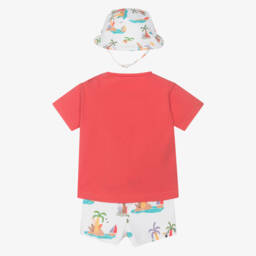 Mayoral Newborn-Boys Tropical Red Beachwear Trio | Childrensalon Outlet