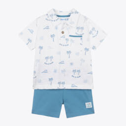 Mayoral-Летний комплект из двухцветного хлопка для мальчиков | Childrensalon Outlet