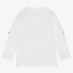 Mayoral-Бело-бежевый хлопковый топ | Childrensalon Outlet