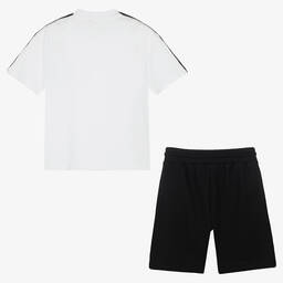 Mayoral Нукутаваке-Белая футболка и черные шорты из хлопка | Childrensalon Outlet