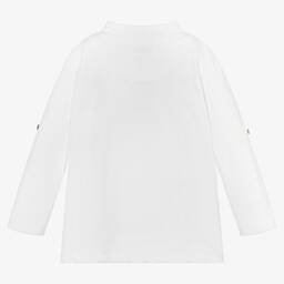 Mayoral-Бело-голубой хлопковый топ для мальчиков | Childrensalon Outlet