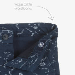 مايورال-طقم شورت قطن لون أبيض وأزرق للأولاد | Childrensalon Outlet