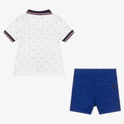 Mayoral-Белая футболка и синие шорты для мальчиков | Childrensalon Outlet