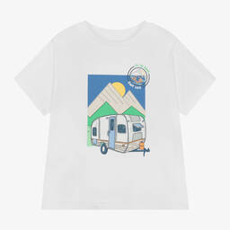 Mayoral-Boys White Cotton Camper Van T-Shirt | Childrensalon Outlet