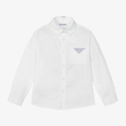 Mayoral-Boys White Cotton & Linen Shirt | Childrensalon Outlet
