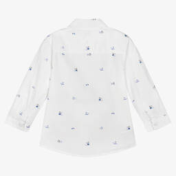 Mayoral-Белая хлопковая рубашка для мальчиков | Childrensalon Outlet
