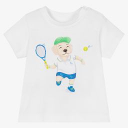 Mayoral-تيشيرت أطفال ولادي قطن لون أبيض | Childrensalon Outlet