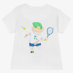 Mayoral-تيشيرت أطفال ولادي قطن لون أبيض | Childrensalon Outlet