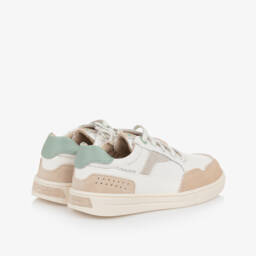 Mayoral-Boys White Leather Pastel Accent Sneakers | Childrensalon Outlet