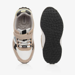 Mayoral-Boys White Leather & Textile Trainers  | Childrensalon Outlet
