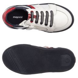 Mayoral-Boys White Leather Trainers | Childrensalon Outlet