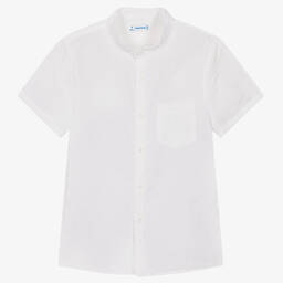 Mayoral-Boys White Linen Shirt | Childrensalon Outlet