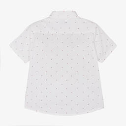 Mayoral-Boys White Patterned Cotton Shirt | Childrensalon Outlet