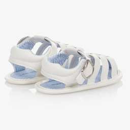 مايورال Newborn-صندل جلد صناعي لون أبيض لمرحلة قبل المشي للمواليد | Childrensalon Outlet