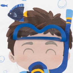 مايورال-تيشيرت أطفال ولادي قطن لون أبيض | Childrensalon Outlet