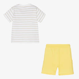 Mayoral-Boys White & Yellow Cotton Shorts Set | Childrensalon Outlet