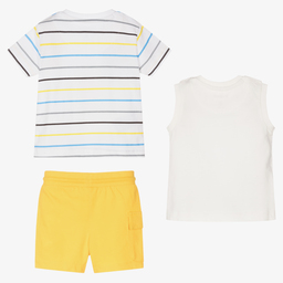 Mayoral-Boys White & Yellow Shorts Set | Childrensalon Outlet