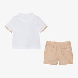 Mayoral-Boys Yellow Check Cotton Shorts Set | Childrensalon Outlet