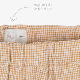 Mayoral-Boys Yellow Check Cotton Shorts Set | Childrensalon Outlet