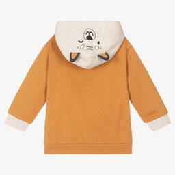 مايورال-توب هودي بسحّاب قطن جيرسي لون أصفر موتارد | Childrensalon Outlet