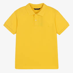 Mayoral-Boys Yellow Cotton Polo Shirt | Childrensalon Outlet