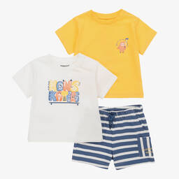 Mayoral-Boys Yellow Cotton Shorts Set | Childrensalon Outlet