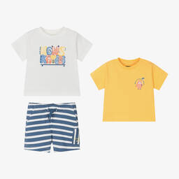 Mayoral-Boys Yellow Cotton Shorts Set | Childrensalon Outlet