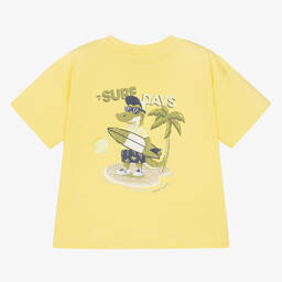 Mayoral-Boys Yellow Cotton T-Shirt | Childrensalon Outlet