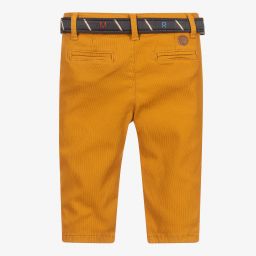 Mayoral-Boys Yellow Cotton Trousers | Childrensalon Outlet