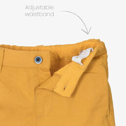 Mayoral-Boys Yellow Cotton Twill Shorts Set | Childrensalon Outlet