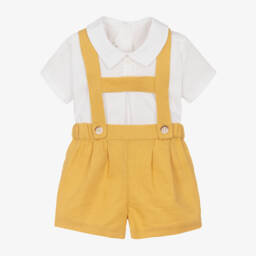 Mayoral Для новорожденных-Летний комплект для мальчиков жёлтый и кремовый | Childrensalon Outlet