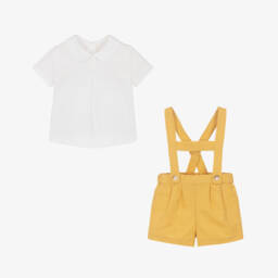 Mayoral Для новорожденных-Летний комплект для мальчиков жёлтый и кремовый | Childrensalon Outlet