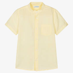 Mayoral-Желтая льняная рубашка | Childrensalon Outlet