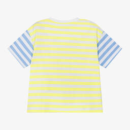 Mayoral-Boys Yellow Striped Cotton T-Shirt | Childrensalon Outlet