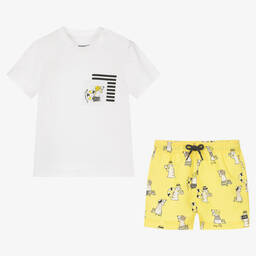 مايورال-طقم شورت سباحة أطفال ولادي لون أصفر | Childrensalon Outlet